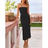 imageZESICA Womens 2025 Summer Boho Floral Strapless Bodycon Dress Off Shoulder Tube Beach Party Long Midi DressesBlack
