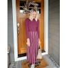 imageZESICA Womens Spring Turtleneck Long Sleeve Sweater Dress Tie Waist Casual Loose Ribbed Knit A Line Midi DressesEggplant
