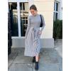 imageZESICA Womens Spring Turtleneck Long Sleeve Sweater Dress Tie Waist Casual Loose Ribbed Knit A Line Midi DressesGrey