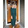 imageZESICA Womens Spring Turtleneck Long Sleeve Sweater Dress Tie Waist Casual Loose Ribbed Knit A Line Midi DressesTeal