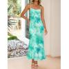 imageZESICA Womens Summer Floral Spaghetti Straps Maxi Dress 2025 Sleeveless Square Neck Bodycon Beach Boho Long DressesAqua