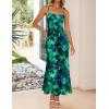 imageZESICA Womens Summer Floral Spaghetti Straps Maxi Dress 2025 Sleeveless Square Neck Bodycon Beach Boho Long DressesGreen