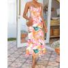 imageZESICA Womens Summer Floral Spaghetti Straps Maxi Dress 2025 Sleeveless Square Neck Bodycon Beach Boho Long DressesPink