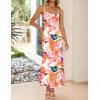 imageZESICA Womens Summer Floral Spaghetti Straps Maxi Dress 2025 Sleeveless Square Neck Bodycon Beach Boho Long DressesPink