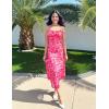 imageZESICA Womens Summer Floral Spaghetti Straps Maxi Dress 2025 Sleeveless Square Neck Bodycon Beach Boho Long DressesRose