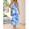 imageZESICA Womens Summer Floral Spaghetti Straps Maxi Dress 2025 Sleeveless Square Neck Bodycon Beach Boho Long DressesSky Blue