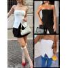 imageZESICA Womens 2025 Trendy Strapless Blazer Vests Summer Dressy Tube Vest Tops Elegant ClothesBlack