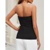 imageZESICA Womens 2025 Trendy Strapless Blazer Vests Summer Dressy Tube Vest Tops Elegant ClothesBlack