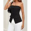 imageZESICA Womens 2025 Trendy Strapless Blazer Vests Summer Dressy Tube Vest Tops Elegant ClothesBlack