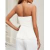 imageZESICA Womens 2025 Trendy Strapless Blazer Vests Summer Dressy Tube Vest Tops Elegant ClothesIvory
