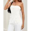 imageZESICA Womens 2025 Trendy Strapless Blazer Vests Summer Dressy Tube Vest Tops Elegant ClothesIvory