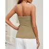 imageZESICA Womens 2025 Trendy Strapless Blazer Vests Summer Dressy Tube Vest Tops Elegant ClothesKhaki