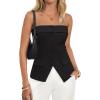 imageZESICA Womens 2025 Trendy Strapless Blazer Vests Summer Dressy Tube Vest Tops Elegant ClothesBlack