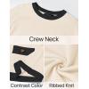 imageZESICA Womens Fall Sweaters 2025 Long Sleeve Crewneck Knit Color Block Lightweight Pullover Tops ClothesApricot