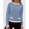imageZESICA Womens Fall Sweaters 2025 Long Sleeve Crewneck Knit Color Block Lightweight Pullover Tops ClothesSky