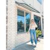 imageZESICA Womens Striped Puff Long Sleeve Tops Fall Crewneck Ribbed Knit Casual Pullover SweatersBrown