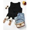 imageZESICA Womens Summer Sleeveless Tank Tops Crewneck Tie Front Loose Flowy Ruffle Peplum Babydoll BlousesBlack