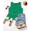 imageZESICA Womens Summer Sleeveless Tank Tops Crewneck Tie Front Loose Flowy Ruffle Peplum Babydoll BlousesGreen