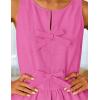 imageZESICA Womens Summer Sleeveless Tank Tops Crewneck Tie Front Loose Flowy Ruffle Peplum Babydoll BlousesHotpink