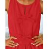 imageZESICA Womens Summer Sleeveless Tank Tops Crewneck Tie Front Loose Flowy Ruffle Peplum Babydoll BlousesRed