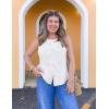 imageZESICA Womens Summer Sleeveless Tank Tops Crewneck Tie Front Loose Flowy Ruffle Peplum Babydoll BlousesWhite