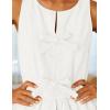 imageZESICA Womens Summer Sleeveless Tank Tops Crewneck Tie Front Loose Flowy Ruffle Peplum Babydoll BlousesWhite
