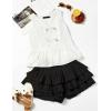 imageZESICA Womens Summer Sleeveless Tank Tops Crewneck Tie Front Loose Flowy Ruffle Peplum Babydoll BlousesWhite