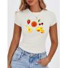 imageZESICA Womens 2025 Summer Short Sleeve Crop Tops Crewneck Graphic Baby Tees Y2K Slim Fit Basic ShirtsBeige