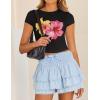 imageZESICA Womens 2025 Summer Short Sleeve Crop Tops Crewneck Graphic Baby Tees Y2K Slim Fit Basic ShirtsBlack