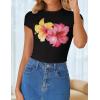 imageZESICA Womens 2025 Summer Short Sleeve Crop Tops Crewneck Graphic Baby Tees Y2K Slim Fit Basic ShirtsBlack