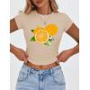 imageZESICA Womens 2025 Summer Short Sleeve Crop Tops Crewneck Graphic Baby Tees Y2K Slim Fit Basic ShirtsLightkhaki