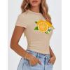 imageZESICA Womens 2025 Summer Short Sleeve Crop Tops Crewneck Graphic Baby Tees Y2K Slim Fit Basic ShirtsLightkhaki