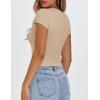 imageZESICA Womens 2025 Summer Short Sleeve Crop Tops Crewneck Graphic Baby Tees Y2K Slim Fit Basic ShirtsLightkhaki