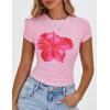 imageZESICA Womens 2025 Summer Short Sleeve Crop Tops Crewneck Graphic Baby Tees Y2K Slim Fit Basic ShirtsPink