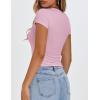 imageZESICA Womens 2025 Summer Short Sleeve Crop Tops Crewneck Graphic Baby Tees Y2K Slim Fit Basic ShirtsPink