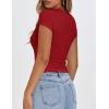 imageZESICA Womens 2025 Summer Short Sleeve Crop Tops Crewneck Graphic Baby Tees Y2K Slim Fit Basic ShirtsRed