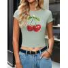 imageZESICA Womens 2025 Summer Short Sleeve Crop Tops Crewneck Graphic Baby Tees Y2K Slim Fit Basic ShirtsSage