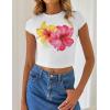 imageZESICA Womens 2025 Summer Short Sleeve Crop Tops Crewneck Graphic Baby Tees Y2K Slim Fit Basic ShirtsWhite
