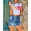 imageZESICA Womens 2025 Summer Short Sleeve Crop Tops Crewneck Graphic Baby Tees Y2K Slim Fit Basic ShirtsWhite