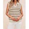 imageZESICA Womens Summer Sweaters Vest 2025 V Neck Cap Sleeve Sleeveless Ribbed Knit Spring Tank TopsApricot