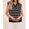 imageZESICA Womens Summer Sweaters Vest 2025 V Neck Cap Sleeve Sleeveless Ribbed Knit Spring Tank TopsBlack