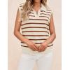imageZESICA Womens Summer Sweaters Vest 2025 V Neck Cap Sleeve Sleeveless Ribbed Knit Spring Tank TopsRust