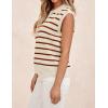 imageZESICA Womens Summer Sweaters Vest 2025 V Neck Cap Sleeve Sleeveless Ribbed Knit Spring Tank TopsRust