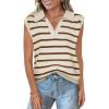 imageZESICA Womens Summer Sweaters Vest 2025 V Neck Cap Sleeve Sleeveless Ribbed Knit Spring Tank TopsApricot