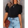 imageZESICA Womens Summer Crop Tops Casual Short Sleeve Crew Neck Ribbed Knit Loose Sweaters 2025 Trendy Shirts OutfitsBlack