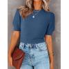 imageZESICA Womens Summer Crop Tops Casual Short Sleeve Crew Neck Ribbed Knit Loose Sweaters 2025 Trendy Shirts OutfitsDark Blue