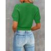 imageZESICA Womens Summer Crop Tops Casual Short Sleeve Crew Neck Ribbed Knit Loose Sweaters 2025 Trendy Shirts OutfitsGreen