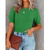 imageZESICA Womens Summer Crop Tops Casual Short Sleeve Crew Neck Ribbed Knit Loose Sweaters 2025 Trendy Shirts OutfitsGreen