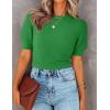 imageZESICA Womens Summer Crop Tops Casual Short Sleeve Crew Neck Ribbed Knit Loose Sweaters 2025 Trendy Shirts OutfitsGreen