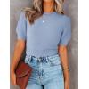 imageZESICA Womens Summer Crop Tops Casual Short Sleeve Crew Neck Ribbed Knit Loose Sweaters 2025 Trendy Shirts OutfitsLight Blue